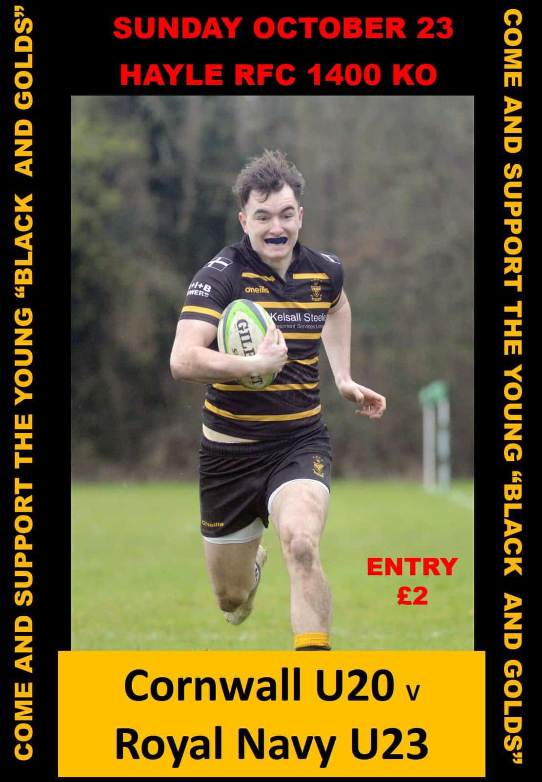 Cornwall Under 20s to take on Royal Navy U.23s