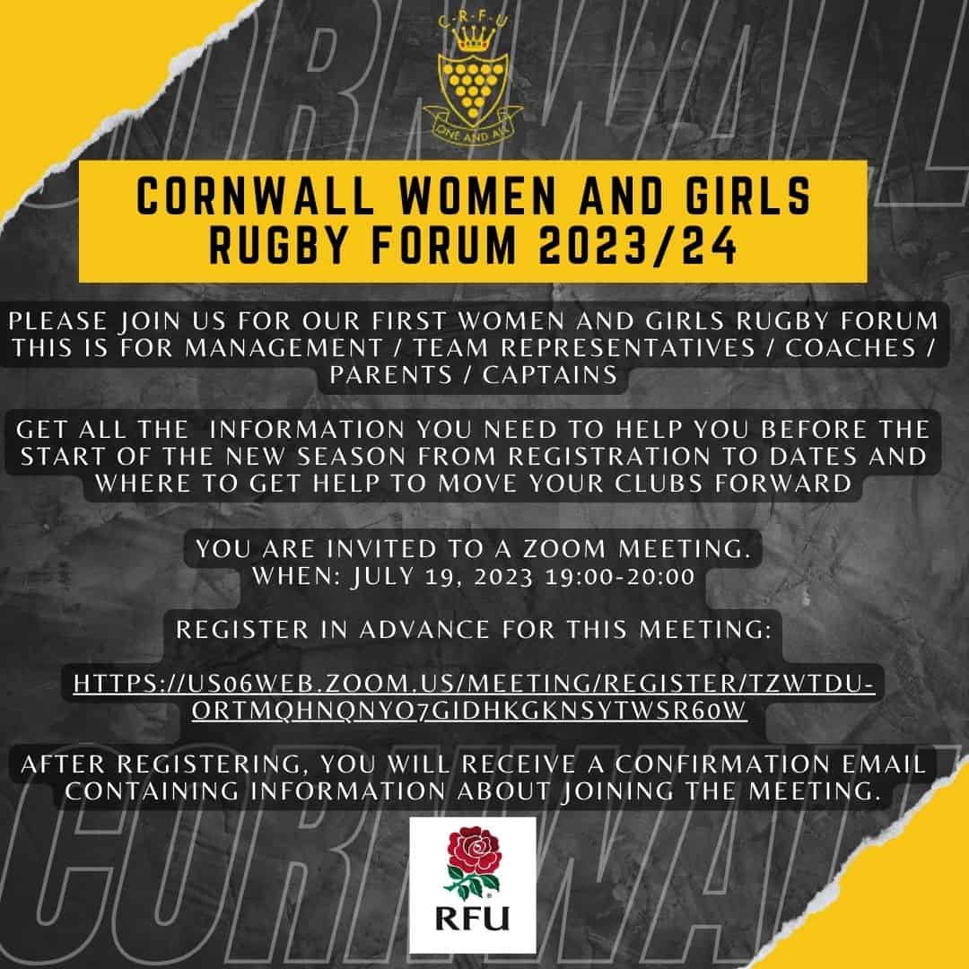 Cornwall Women & Girls Rugby Forum 2023/24
